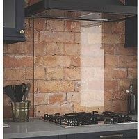 Clear Glass Kitchen Splashback (brass Caps) 600mm X 750mm