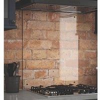 Clear Glass Kitchen Splashback (gunmetal Caps) 600mm X 750mm