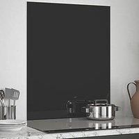 Black Gloss Glass Kitchen Splashback 600mm X 750mm