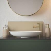 Gold Glass Bathroom Splashback Sink Backsplash Self Adhesive Peel 250x600x4mm