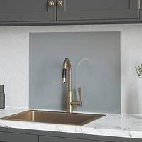 Glass Kitchen Splashback Pewter Grey House Beautiful Sink Cooker Hob Back Panel