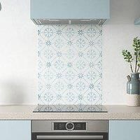 Glass Kitchen Splashback Heritage Sky Blue House Beautiful Cooker Hob Back Panel