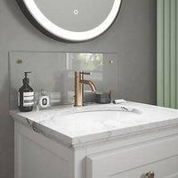 Splashback Bathroom Splashback Crystal Clear with Copper Caps 600mm x 250mm x 4mm (974JL)