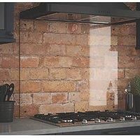 Clear Glass Kitchen Splashback (gunmetal Caps) 900mm X 750mm