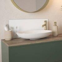 Matt White Bathroom Splashback Self Adhesive Backsplash Wall Panel 250x600x4mm