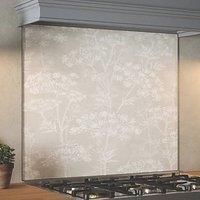 Glass Kitchen Splashback Country Living Meadow Ochre Adhesive Hob Back Panel