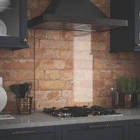 Clear Glass Kitchen Splashback With Copper Caps 600X700Mm