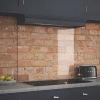 Clear Glass Kitchen Splashback With Satin Chrome Caps 900X700Mm