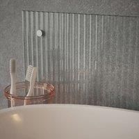 Clear Fluted Glass Bathroom Splashback With Copper Caps 250Mm X 600Mm X 4Mm