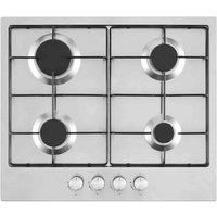 Cookology GH601SS 60cm Stainless Steel 4 Burner Gas Hob Enamel Pan Supports