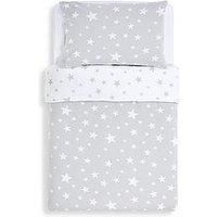 Snuz Cot Duvet and Pillow Case Set - Grey & White Star
