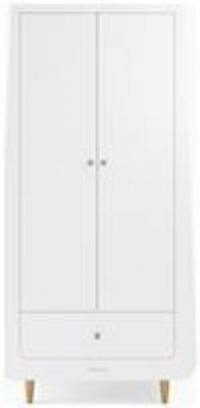 Baby Nursery Wardrobe SnuzKot Skandi Wooden White Soft-close Adjustable