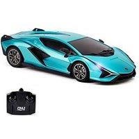 1:24 Scale Officially Licensed RC Lamborghini Sián FKP 37, Blue Lambo Sport Racing Hobby Toy Car Model Vehicle for Boys Girls and Adults Gift