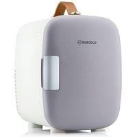 Subcold Pro4 Luxury Mini Fridge Cooler | 4 Litre / 6 Cans | AC and Exclusive USB Power Option | Portable Small Fridge for the Office, Bedroom, Car, Travel, Skincare & Cosmetics (Grey)