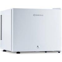 Subcold Aire20 LED Mini Fridge | 20L Small Table Top Model | Quiet Frost Free Fridge for Bedrooms & Hotels | Lockable with Solid door & interior LED light (White)