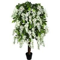 GreenBrokers Premium Artificial White Wisteria Tree 150cm Potted Plant