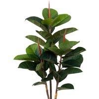 Greenbrokers Artificial Real Touch Rubber Tree x 33 leaves 120cm