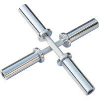 Viavito Olympic Dumbbell Bars 2 Knurled Non-Slip Chrome Weightlifting Bars