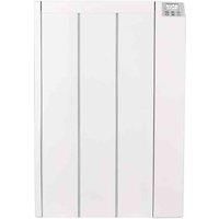 MYLEK Ceramic Panel Heater Radiator Electric with Programmable Digital Timer 600w - Aluminium Wall Mounted Freestanding Slim White, IP24 Splashproof, LOT 20 Eco Design Energy Efficient (600W)