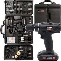 Mylek 18V Cordless Drill Electric Driver Set DIY Kit, 1500mAh Li-Ion, Variable Speed, LED Light, Anti-Shock Grip with 151 Piece Accessory Tool Kit and Carry Case (18V & 151 Piece Accessory Set)