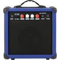 3rd Avenue 15W Guitar Practice Amplifier with Headphone Output, Overdrive Switch, 2 Band EQ, Tone/Gain Controls – Portable Compact – Blue