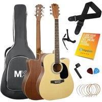 Cutaway Electro Acoustic Guitar Package with Built-In Tuner - MX by 3rd Avenue
