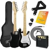 3RD AVENUE STX30BWPK Junior Electric Guitar Bundle - Black & White, White,Black