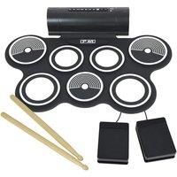 3rd Avenue Drum Kit Portable Electronic Roll-Up Drums with Sticks and Pedals