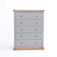 Marlow Home Co. Minard 5 Drawer 90Cm W Chest of Drawers gray/yellow/brown 115.0 H x 90.0 W x 40.0 D cm