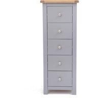 Mirano 5 Drawer Narrow Chest of Drawers Chrome Knob