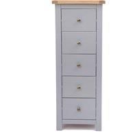 Mirano 5 Drawer Narrow Chest of Drawers Brass Knob