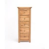 Trivento 5 Drawer Narrow Chest of Drawers Brass Knob