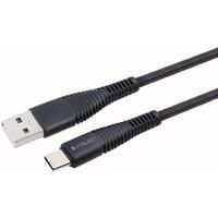 SILVERLABEL Braided USB Type-A to Type-C Cable - 2 m, Black, Black