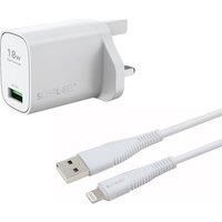 SILVERLABEL 18W USB-A Wall Charger & Lightning Cable - White, White