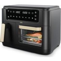 Cello 2400W Dual Zone Digital 11 Litre Black Air Fryer With 2 Drawers, 3.5L and 7.5L Oven, 8-in-1, Touch Control, Air Fry, Grill, Roast, Bake, 8 Portions, Non-Stick, Dishwasher Safe, 2024 model