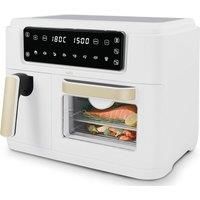 Cello 2400W Dual Zone Digital 11 Litre White Air Fryer With 2 Drawers, 3.5L and 7.5L Oven, 8-in-1, Touch Control, Air Fry, Grill, Roast, Bake, 8 Portions, Non-Stick, Dishwasher Safe, 2024 model