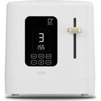 Cello Digital 2 Slice Toaster Touch Control Timer 800w Wide Slots Bagel Function