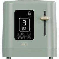 Cello Digital 2 Slice Toaster Touch Control Timer 800w Wide Slots Bagel Function