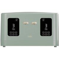 1600W 4 Slice Sage Green Toaster with Detachable Crumb Tray, Digital Control Panel with Countdown Timer, 7 Browning Levels, Auto Stop, High Lift, 4 Slice Toaster with Wide Slot for All Types of Slices