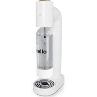 Cello Sparkling Water and Soda Maker Machine in White with 1 Litre Reusable BPA-Free Water Bottle for Carbonating & Co2 Gas Cylinder, No Electricity Required, Sparkling Water Maker
