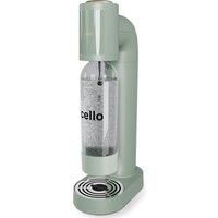 Cello Sparkling Water and Soda Maker Machine, in Sage Green with 1 Litre Reusable BPA-Free Water Bottle for Carbonating & 60 Litre Co2 Gas Cylinder | No Electricty required | Sparkling Water Maker