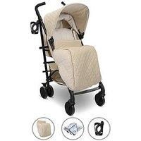 My Babiie MB51 Stroller – from Birth to 4 Years (22kg), Lightweight, Umbrella Fold, Travel Buggy for Toddlers, Pushchair Includes Footmuff, Cup Holder, Rain Cover - Dani Dyer Quilted Sand