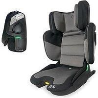 My Babiie Compact Folding Highback Booster Car Seat - ISOFIX, 100-150cm (Approx. 4-12 Years, Group 2/3), i-Size R129, Adjustable, Portable, Child high Back seat, 8 Position Headrest - Black & Grey