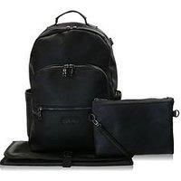 My Babiie Backpack Pro Changing Bag - 2 Insulated Bottle Holders, Clutch Bag, Portable Changing Mat, Stroller Clips, Baby Travel Bag, Nappy Back Pack, Vegan Leather - Black & Gunmetal
