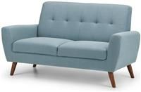 Monza Retro 2 Seater Sofa Blue Fabric Two Man Home Delivery