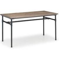 Carnegie Dining Table in Mocha Elm and Black Metal