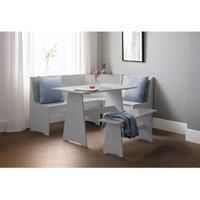 Newport  Dove Grey Corner Dining Set high seat backs and a bench for 6