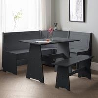 Julian Bowen Newport Corner Dining Set with Storage Bench-Anthracite, One Size