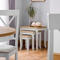 DAVENPORT NEST OF TABLES IN ELEPHANT GREY AND OAK