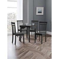 Coast 2-4 Seater Round Drop Leaf Dining Table with 4 Coast Chairs